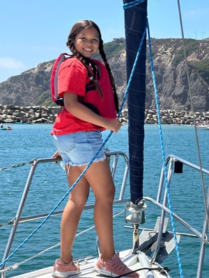 Girl on bow